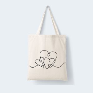 Baumwolltasche OneLine Herz natur