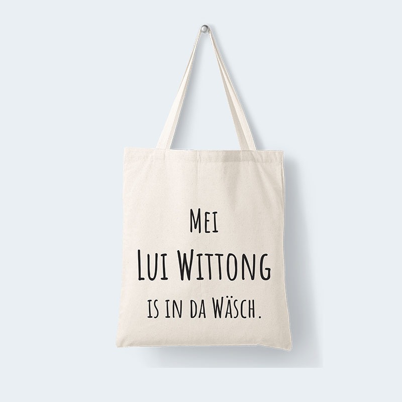 Baumwolltasche Spruch Lui Wittong natur